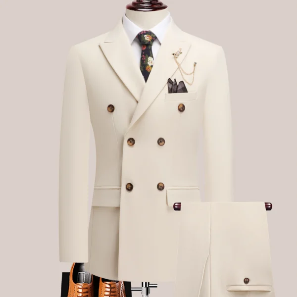 The latest men's solid color 2 piece suit